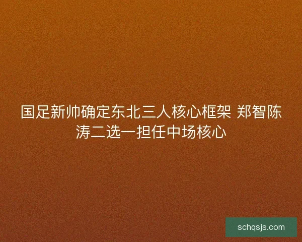 国足新帅确定东北三人核心框架 郑智陈涛二选一担任中场核心